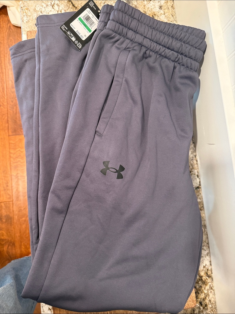 Under Armour Men's Slate Gray Joggers with Elastic Waist